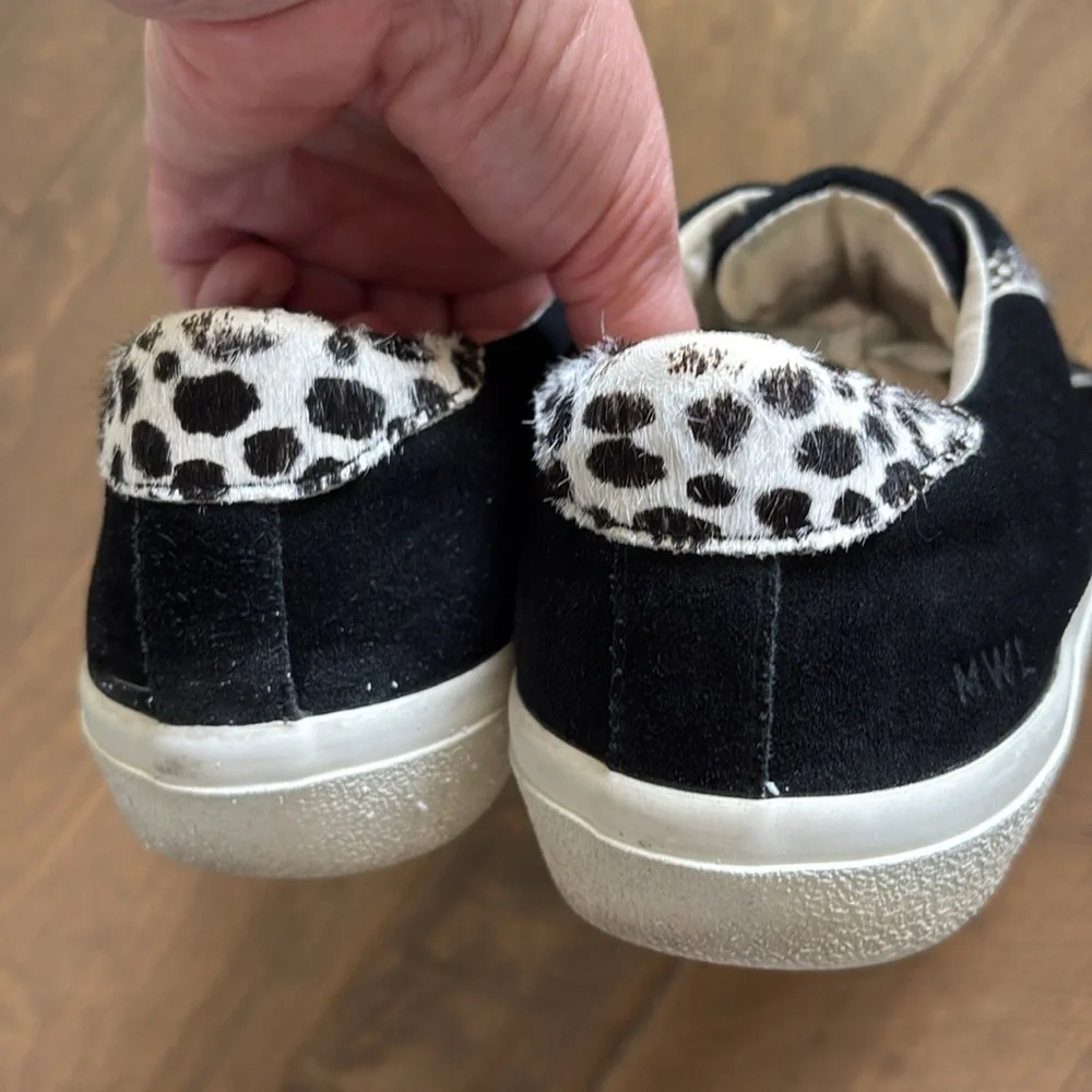 Madewell Sidewalk Low-Top Suede and Spot Calf Hair Sneakers Womens 8